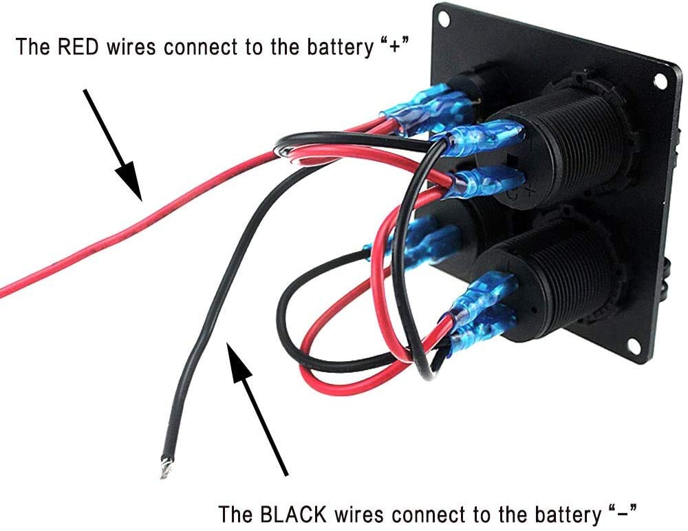 Amazon | iztorデュアル3.1 A USB充電器+デジタル電圧計赤+ 12 V電源